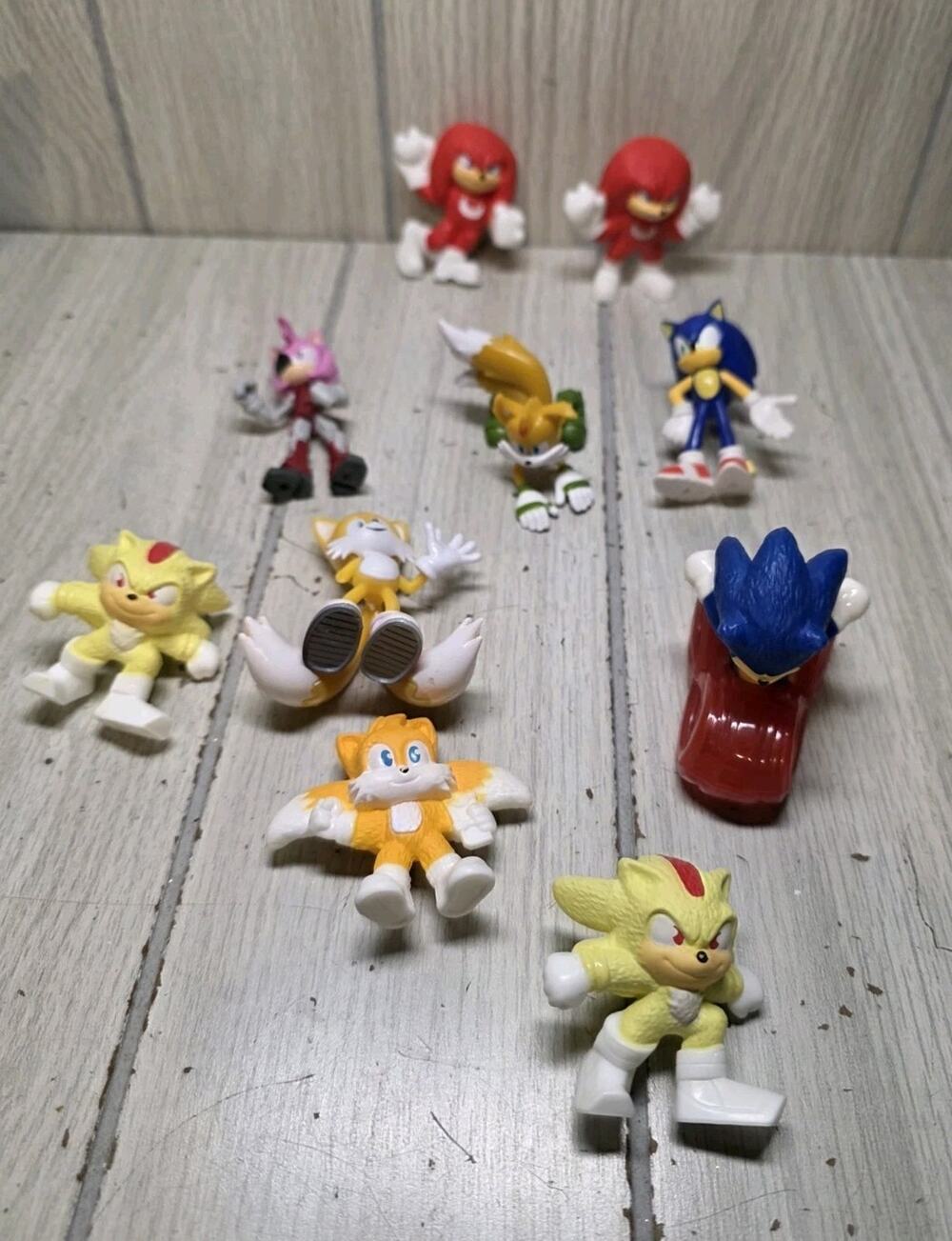 SEGA SONIC THE Hedgehog PVC Figures Mixed Lot Of 10 Amy Knuckles Super Tails
